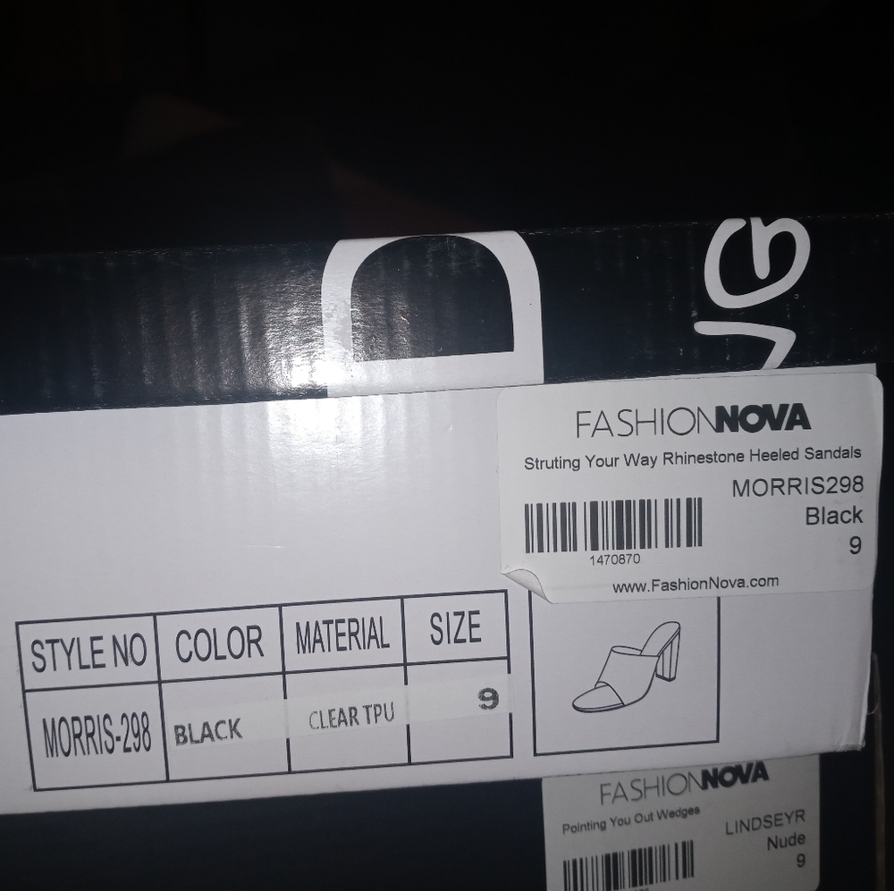 Clear rhinestone mule 9